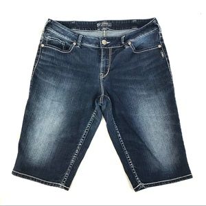 Silver suki bermuda jean shorts 14” inseam blue